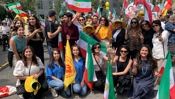 Freedom-loving Iranians and supporters of the Iranian opposition PMOI/MEK celebrate a Stockholm court ruling against former Iranian regime official Hamid Noury – July 14, 2022
